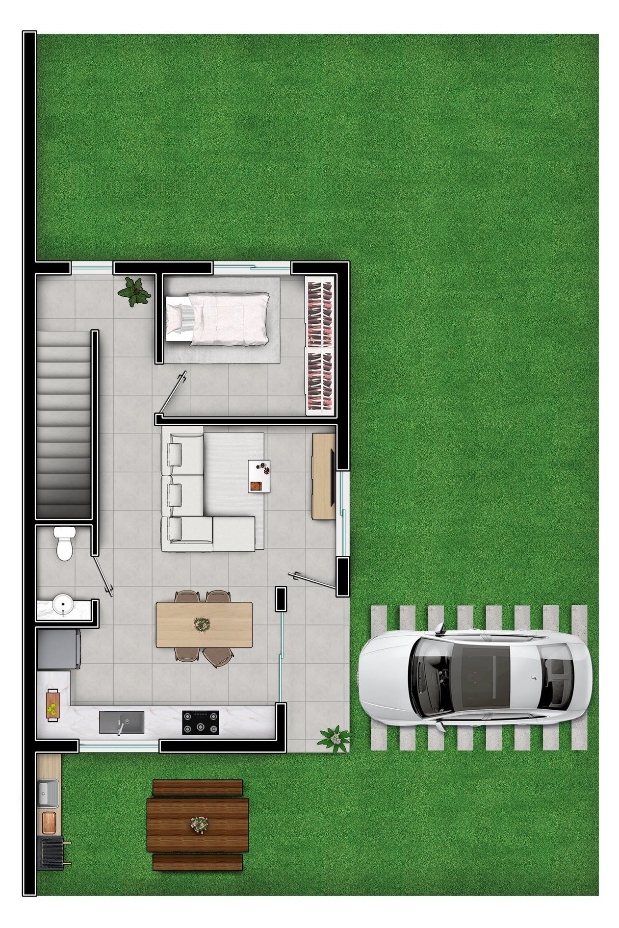 Planta térreo — unidade de esquina